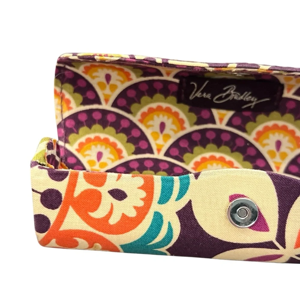 Vera Bradley Plum Crazy Hard Clip Eyeglass Readers‎ Case Purple Floral Hippie